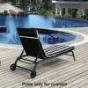 Outdoor Lounge Chairs (Set of 2), Cushion Replacement Patio Funiture Seat Cushion Chaise Lounge Cushion - Black / White - Image 4