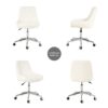 Modern Teddy Fleece Fabric Dining Chair With Chrome Legs, Soft And Comfortable - Beige - Image 9