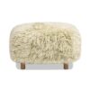 Enchante - New Zealand Sheepskin Rectangular Accent Ottoman - Taupe / Natural - Image 3