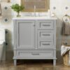 Bathroom Vanity, Modern Bathroom Cabinet With Sink Combo Set, Bathroom Storage Cabinet With A Soft Closing Door And 3 Drawers, Solid Wood Frame - Gray - Image 4