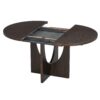 Topmax - 5 Piece Modern Extendable Round Dining Table Set With Removable Leaf For Small Places - Espresso / Gray - Image 11
