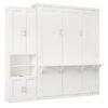 Full Size Murphy Bed With 1 Side Cabinet Storage Shelf, Cabinet Bed Folding Wall Bed With Desk Combo Perfect For Guest Room, Study, Office - White - Image 20