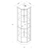 6 Shelf Lighted Corner Curio Cabinet With Adjustable Tempered Glass Shelves And Mirror Back (E26 Light Bulb Not Included) - Cherry - Image 4
