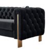 Chesterfield - Modern Tufted Velvet Living Room Sofa, 84.25''W Couch - Black - Image 9