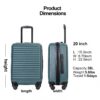 20" Carry On Luggage Lightweight Suitcase, Spinner Wheels - Green - Image 4