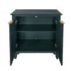 Hollow Carved 2 Door Accent Cabinet With Adjustable Shelf, Sideboard Buffet For Entryway, Living Room Or Bedroom - Blackish Green - Image 12