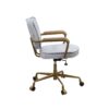 Siecross - Vintage Top Grain Leather Office Chair - Antique White / Gray - Image 7