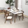 Dakota - Velvet Dining Chair (Set of 2) - Cream White / Dark Brown - Image 12