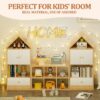 Versatile Children's Bookshelf With House Shaped Design Multifunctional Storage For Books And Toys - Natural Wood - Image 12