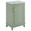 Modern Small Bathroom Vanity Cabinet With Ceramic Basin, Ample Storage, 1 Soft Close Door - Green - Image 14