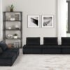 Anna - Velvet 5 Piece Sofa And Loveseat (Set of 2) - Black - Image 7