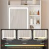 Space Saving Makeup Vanity Desk With Mirror & Adjustable Led Lights, Built-In Power Outlet, Hidden Storage, Includes Stool & Shelf - White - Image 6