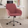 Adjustable Office Chair Ergonomic Swivel Chair - Rose Red - Image 8