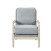 Arm Chair With Open Back Spindle Design - Ivory / Gray - Image 7