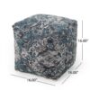 Anita - Square Pouf Ottoman And Floor Cushion - Blue - Image 3