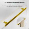Frameless Shower Doors For Bathtub, 1 / 4" SGCC Tempered Glass - Brushed Gold - Image 6