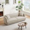 Larisa - Mid-Century Modern Linen Sofa - Cream - Image 3