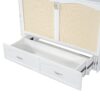 Full Size Murphy Wall Bed With Drawer And Rattan Decoration - White - Image 7