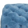 Modern Velvet Upholstered Ottoman, Exquisite Small End Table, Soft Foot Stool, Dressing Makeup Chair, Comfortable Seat For Living Room, Bedroom, Entrance - Blue - Image 8