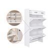 Shaker Shape Door Shoe Rack 3 Doors Shoe Cabinet With 2 Drawers With Open Space For Shoes - Matte White - Image 4