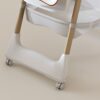 Adjustable Baby High Chair 0 - 6 Years, Portable Infant Feeding Seat With Safety Belt, Silent Lockable Wheels - White - Image 8