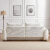 Lamb's Wool 2 Seater Cushion Sofa Comfortable Sofa For Living Room Bedroom And Other Casual Spaces Lamb's Wool Sofa With 2 Cushions And 2 Ball Pillows - White - Image 5