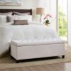 Elegant Design Tufted Top Soft Close Storage Bench Upholstered - Natural - Image 2