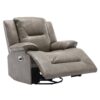 360° Swivel And Rocking Home Theater Recliner Manual Recliner Chair With A Led Light Strip For Living Room - Gray - Image 11