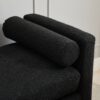 Elegant Upholstered Bench, Daybed, Ottoman With Wood Legs & 2 Bolster Pillows For End Of Bed, Bedroom, Living Room, Entryway - Black - Image 11