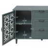 2 Door 3 Drawer Cabinet, American Furniture, Suitable For Bedroom, Living Room, Study - Dark Green - Image 6