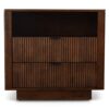 Lola - Mid-Century Modern Nightstand 2 Drawer Bed Side Table - Dark Brown - Image 7