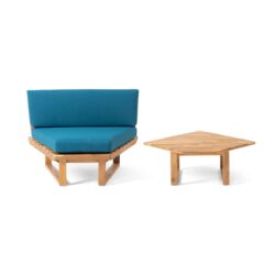 Mirabelle - Corner Chair, Coffee Table - Teal