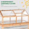 Outsunny - Raised Garden Bed With Polycarbonate Greenhouse, Wooden Garden Cold Frame Greenhouse, Flower Planter Protection, 48" x 24" x 32" - Natural - Image 2