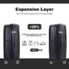 Expandable Hardshell Suitcase Double Spinner Wheels Pp Luggage Sets Lightweight Durable Suitcase & Tsa Lock, 3 Piece Set (20/24/28) - Black - Image 6