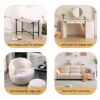 Boho Hand Woven Entryway Ottoman Vanity Chair Footrest Stool For Living Room Sofas - Gray - Image 11