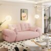 Human Dog Bed, Lazy Sofa Couch, Multifunctional Foldable Sofa Bed, 3 In 1 Teddy Fabric Sleeper Sofa Bed For Living Room Guest Bed, Playroom - Pink - Image 10