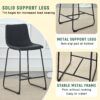 (Set of 2) Modern Minimalist Style Material Bar Stools, Suitable For Kitchen, Bar And Modern Home Design - Black - Image 10