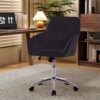 Adjustable Ergonomic Office Chair, Swivel Backrest Seat - Black - Image 2