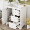 Bathroom Vanity Cabinet With Ceramic Basin, 3 Drawers And Adjustable Shelves - White - Image 24