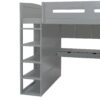 Full Size Loft Bed With Desk, Wardrobes, 4 Drawers And 4 Shelves - Gray - Image 13
