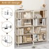Vintage Industrial Style 5 Tier Large Bookshelf - White - Image 4