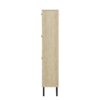 Modern Freestanding Rattan 3 Door Shoe Rack Storage Cabinet For Entryway - Natural Particle Board - Image 9