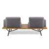 Outdoor Sofa With Cushions And Iron Legs - Dark Gray - Image 7