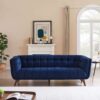 Addison - Large Velvet Sofa - Brown / Navy Blue - Image 6