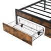 Modern Queen Bed Frame With LED Lights, Storage Drawers, USB & Charging StationUpholstered Headboard, & Iron - Gray - Image 7