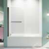 Frameless Shower Doors For Bathtub, 1 / 4" SGCC Tempered Glass - Matte Black - Image 2