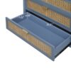 3 Drawer Cabinet Natural Rattan Suitable For Bedroom - Blue - Image 6