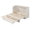 Queen Size Murphy Bed With Large Drawers - Brushed White - Image 6