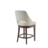 Counter Stool With Swivel Seat, Upholstery And Solid Wood Legs - Cream - Image 6