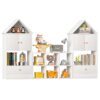 Versatile Children's Bookshelf With House-Shaped Design Multifunctional Storage - White - Image 14